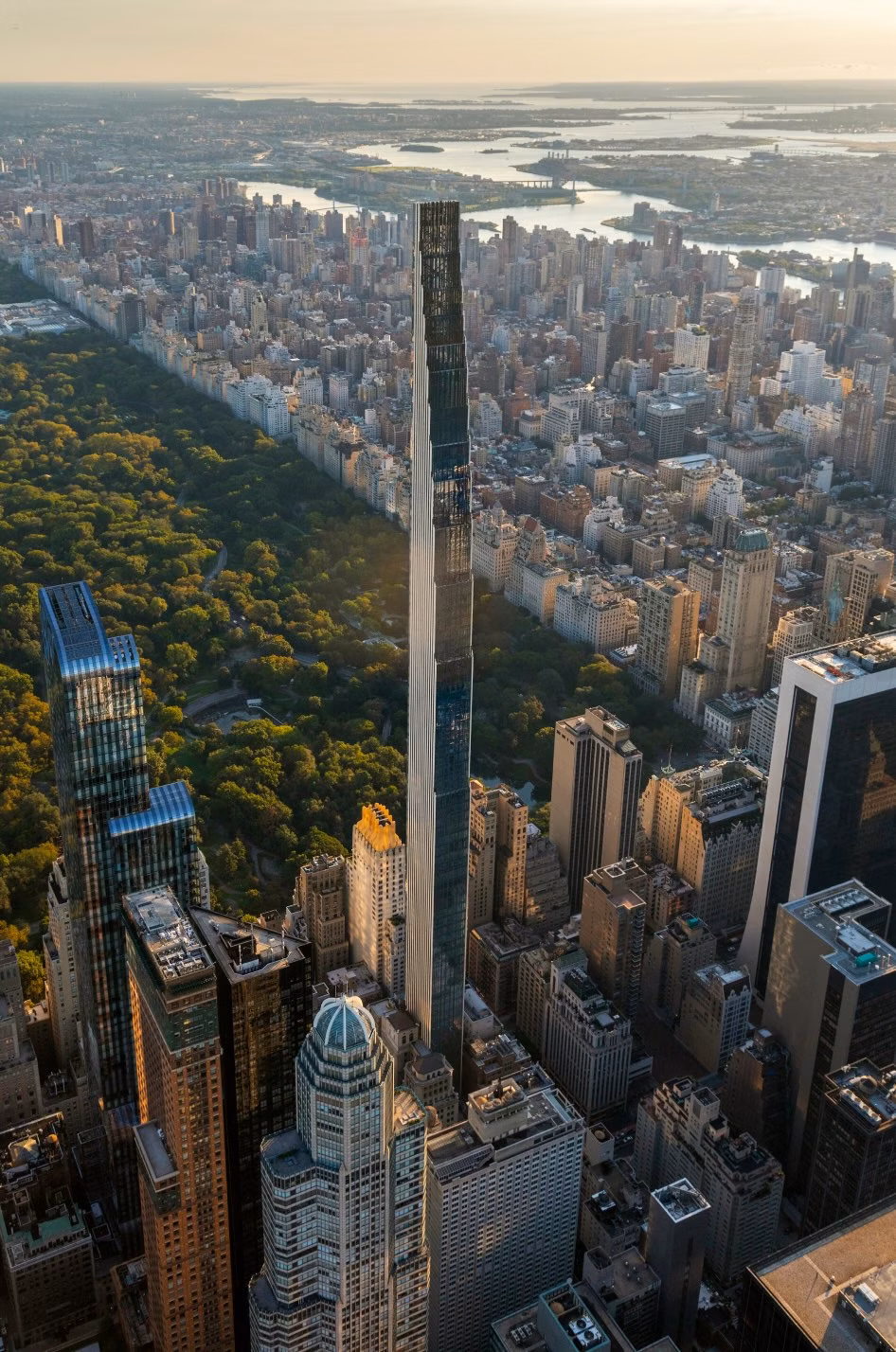 A city view with tall buildings